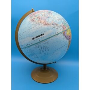 1992-95 GLOBEMASTER Vintage 12in globe with raised relief w die-cast metal base
